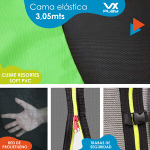 Cama elastica con red de seguridad VX Play 305cm - Imagen 6