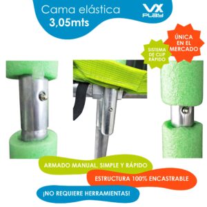 Cama elastica con red de seguridad VX Play 305cm - Imagen 5