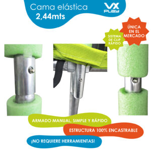 Cama elastica con red de seguridad VX Play 244cm - Imagen 10