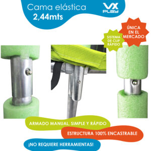 Cama elastica con red de seguridad VX Play 244cm - Imagen 16