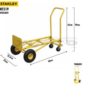 Carro plataforma de Acero Stanley MT519 dos Posiciones soporta 200 KG - Imagen 3