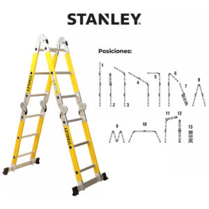 Escalera Fibra de Vidrio Stanley AYFL403 12 ESC Dieléctrica Articulada 4x3 - Imagen 4