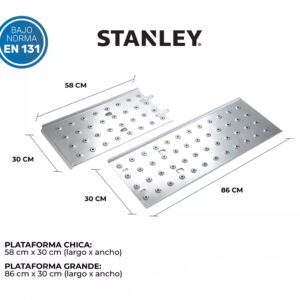 Escalera Aluminio Stanley AY503 12 ESC articulada 4x3 aluminio con plataforma - Imagen 5