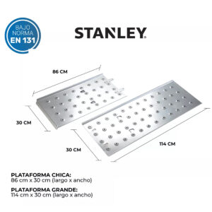 Escalera Aluminio Stanley AY504 16 ESC articulada 4x4 aluminio con plataforma - Imagen 6