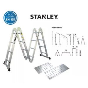 Escalera Aluminio Stanley AY504 16 ESC articulada 4x4 aluminio con plataforma - Imagen 5