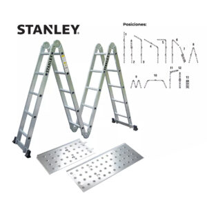 Escalera Aluminio Stanley AY505 20 ESC articulada 4x5 aluminio con plataforma - Imagen 5
