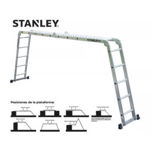 Escalera Aluminio Stanley AY505 20 ESC articulada 4x5 aluminio con plataforma - Imagen 4