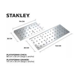 Escalera Aluminio Stanley AY505 20 ESC articulada 4x5 aluminio con plataforma - Imagen 6