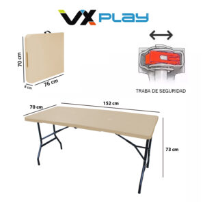 Mesa plegable 152 cm VX Play Beige - Imagen 4