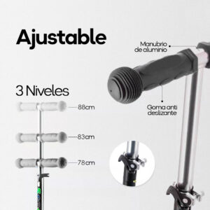 Monopatin Scooter M9 3 Ruedas Con Luces Plegable - Imagen 6