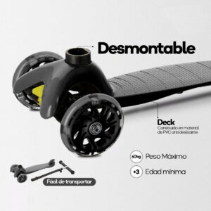 Monopatin Scooter M7 4 Ruedas Con Luces Desmontable - Imagen 16