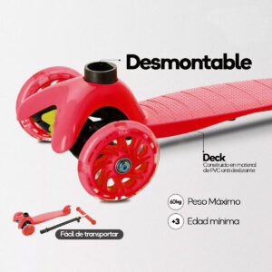 Monopatin Scooter M7 4 Ruedas Con Luces Desmontable - Imagen 11