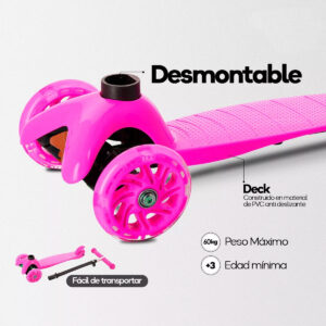 Monopatin Scooter M7 4 Ruedas Con Luces Desmontable - Imagen 6