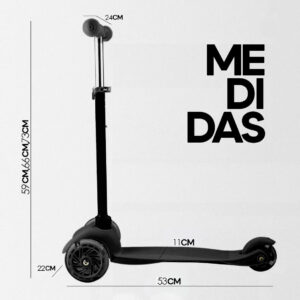 Monopatin M8 Scooter 3 Ruedas Con Luces Desmontable - Imagen 7