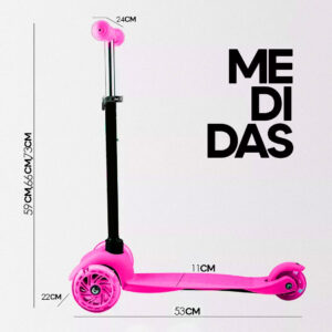 Monopatin M8 Scooter 3 Ruedas Con Luces Desmontable - Imagen 9