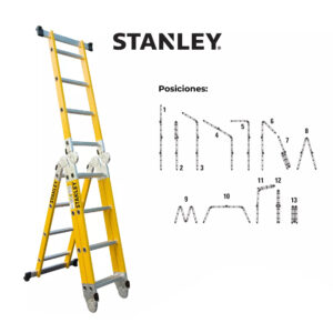Escalera Fibra de Vidrio Stanley AYFL404 16 ESC Dieléctrica Articulada 4x4 - Imagen 3