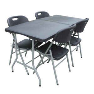 Set x 4 SILLA PLEGABLE VX Play reforzada premium 4 UNIDADES Negro - Imagen 4