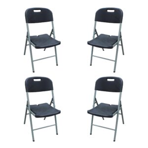 Set x 4 SILLA PLEGABLE VX Play reforzada premium 4 UNIDADES Negro - Imagen 1