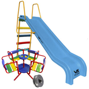 Combo Infantil Calesita + Tobogan 5 Escalones Pvc Doble Pared - Imagen 3