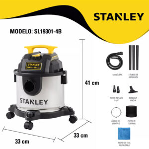 Aspiradora Stanley Sl1901-4b Acero Inoxidable 15 Lts 1300w - Imagen 4