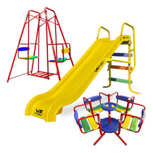 Combo Tobogan PVC 3 escalones + Calesita + Hamaca Gemela 1,40 - Imagen 3