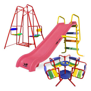 Combo Tobogan PVC 3 escalones + Calesita + Hamaca Gemela 1,40 - Imagen 6