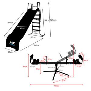 Combo Tobogan 5 Escalones Pvc + Sube Y Baja Giratorio - Imagen 6