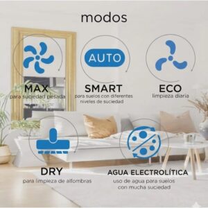 Aspiradora Trapeadora 3 En 1 Inalámbrica hot air Ecowell Lulu 220w - Imagen 3