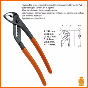 Pico Loro Bahco Pinza Ajustable Polygrip 224p 240 Mm - Imagen 2