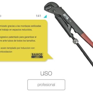 Llave Caño Ajustable Bahco 141 32cm Stilson Sueca Nvo Modelo - Imagen 4