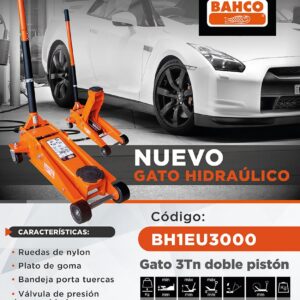 Crique Bahco Hidráulico Carrito Gato 3 Tn Bh1eu3000 - Imagen 3