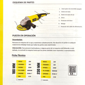 Amoladora Angular Dogo 230mm 2250w - Imagen 4