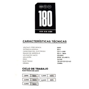 Soldadora Inverter Dogo Star 180 Moderna MMA - Imagen 3