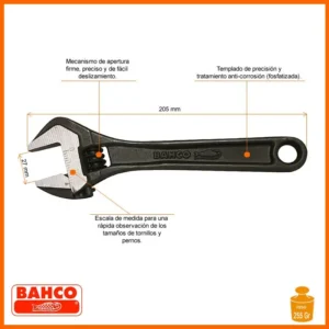 Llave Francesa Ajustable 8071 Bahco 08'' Pulgadas - Imagen 4