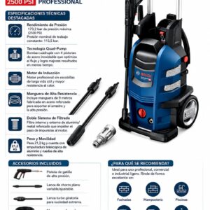 HIDROLAVADORA BOSCH GHP 4-50 (2500 PSI/LIBRAS 440L/H 2200W) - Imagen 1