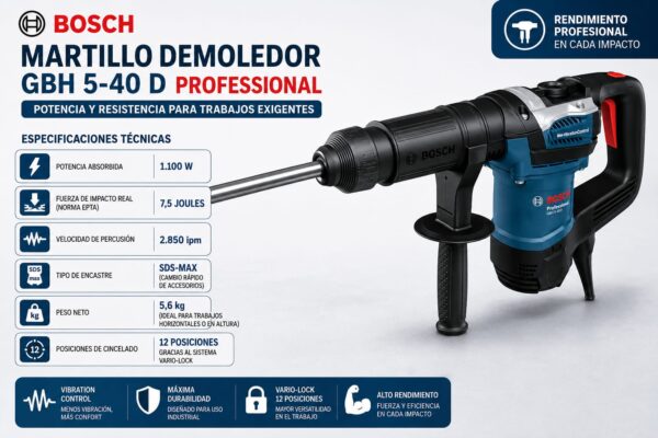 Martillo demoledor Bosch GBH-5-40-D