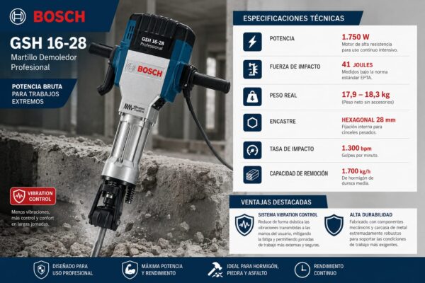 Martillo demoledor Bosch GSH-16-28