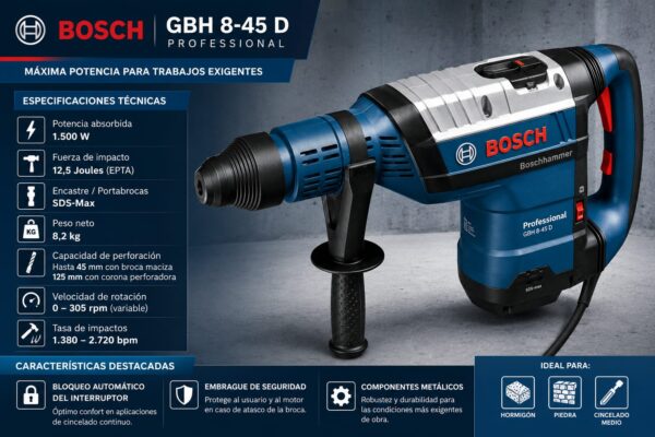 Martillo rotopercutor Bosch GBH-8-45-D