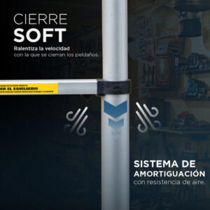 Escalera telescópica Stanley soft close 3,8 m + estabilizador 13 esc - Imagen 7
