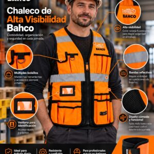 Chaleco Portaherramientas Bahco Seguridad Y Banda Magnetica - Imagen 4