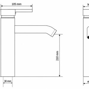 Monocomando para lavatorio Alto Brucke Modelo Bastei 1020-C1B - Imagen 7